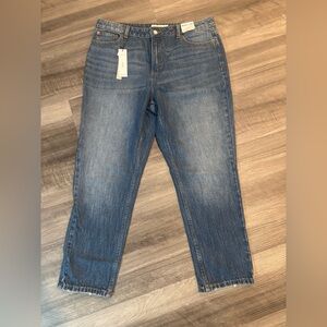 NWT Topshop Hight Waisted Tapered Leg Mid-Wash Jeans - W34 L30